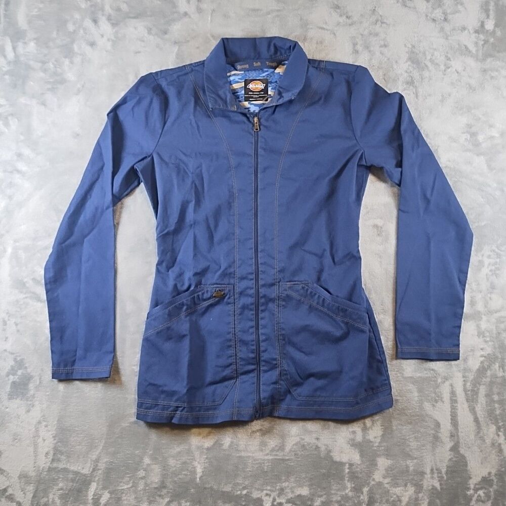 Dickies Essence Women's 2-Pocket Zip Up Jacket in Navy Size XXS/XXCH/TTP